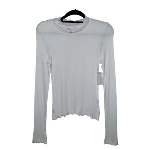 Long Sleeve Scalloped Edge Shirt Medium